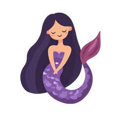 mermaid with purple