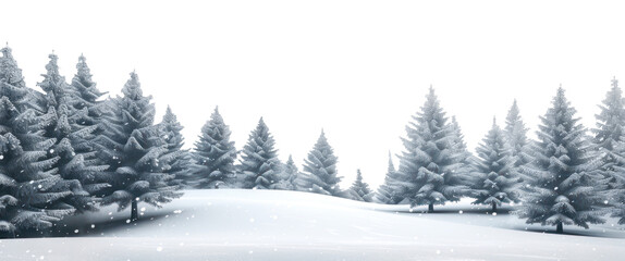 Canvas Print - png a snowy landscape with many pine trees covered in snow pines scenery nature.