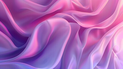 Poster - A mesmerizing abstract artwork featuring flowing, iridescent silk in shades of pink and purple. The gentle curves and delicate hues create a dreamy and calming atmosphere.