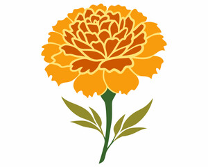 flowers vector, marigold flower silhouette vector illustration, orange  marigold flower isolated