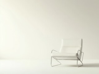Poster - White Chair in Minimalist Interior.