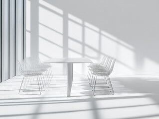 Poster - Minimalist White Interior Design.