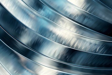 Aufkleber - An abstract close-up of curved metallic surfaces with reflective highlights, creating a sleek, futuristic, and industrial look.