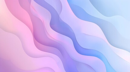 Poster - A calming and peaceful abstract artwork featuring flowing, iridescent pastel waves. The gentle curves and delicate hues create a dreamy and soothing atmosphere.