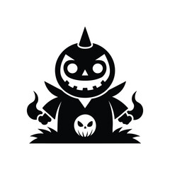 Wall Mural - Halloween Toys vector silhouette logo design black and white 