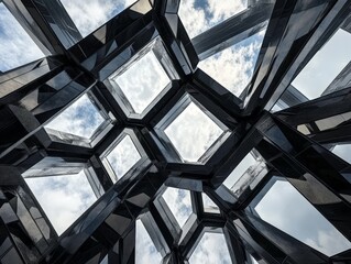 Poster - Geometric Structure with Sky.