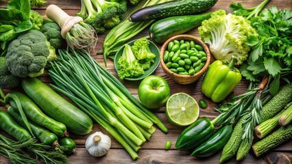 Fresh green vegetables for a healthy vegetarian diet