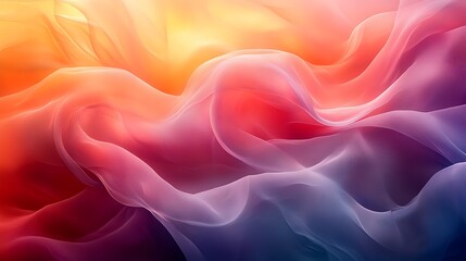 Wall Mural - Abstract background of soft, flowing fabric in vibrant gradient colors.