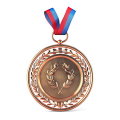 Gold Medal with Laurel Wreath Design on a transparent background