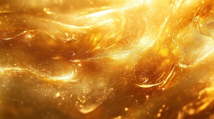 Legendary gold wallpaper with softly polished, shiny bright accents and swirling textures, glowing under a warm golden light