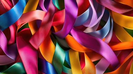 Poster - Endless loops of flowing ribbons in vibrant colors, representing the unending celebration and joy of Christmas.