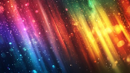 Aufkleber - Cosmic Light Streaks. Vibrant Rainbow Refractions in Dark Space