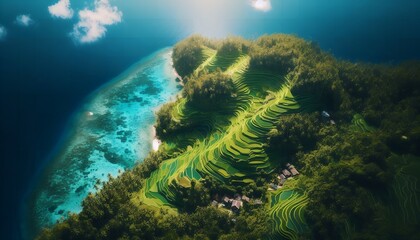 coral reef in the island sea