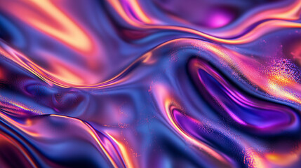 abstract liquid texture with shiny iridescent color metal waves, 