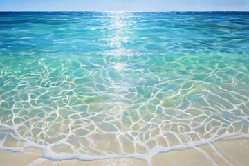 Wall Mural - Mesmerizing Turquoise Seascape with Shimmering Reflections at High Noon