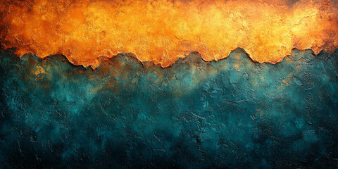 Abstract textured background with a split between a rich orange and a deep teal.