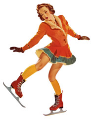 Wall Mural - Woman playing figure skating recreation clothing footwear.