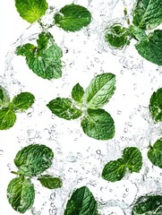 Wall Mural - Green Leaves Floating Water