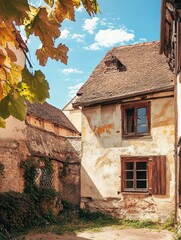 Wall Mural - Old House with Red Door