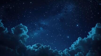 Wall Mural - Cloudy starry night sky