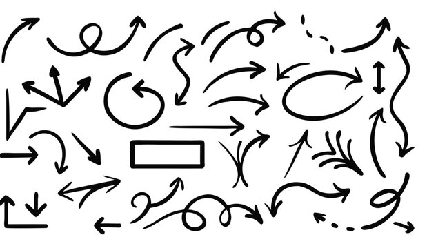 Sets of Hand drawn arrow