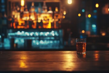 Canvas Print - Alcohol on Wooden Table