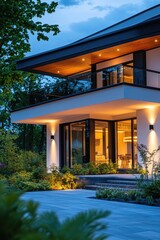 Canvas Print - House with exterior lighting