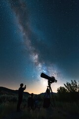 Wall Mural - Man with Telescope
