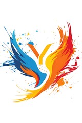 Vibrant and varied paint splash logo in multiple colors on a white background.