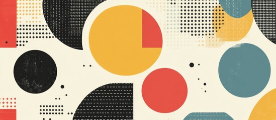 Poster - Geometric minimal pattern artwork featuring simple circle shapes modern background in Bauhaus style and abstract design Vector illustration