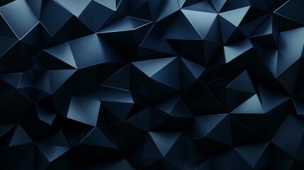 Aufkleber - Abstract Dark Navy and Silver Geometric Background: 3D Polygonal Gradient with Matte Shimmer