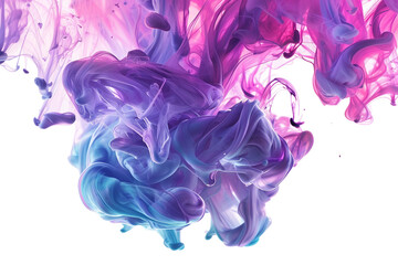Wall Mural - Vibrant fluid abstract composition with swirling colors isolated on transparent background
