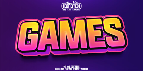 Games editable text effect, customizable fun and play 3d font style