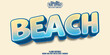 © LetsSmile - Beach editable text effect, customizable ocean and sand 3d font style