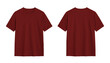 © resource image - Two maroon t shirts mockup for graphic designers and brands.