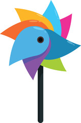 Poster - Colorful pinwheel is spinning in the wind, bringing joy and whimsy to a summer day