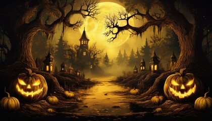 Canvas Print - Spooky Halloween Background