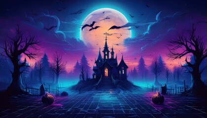 Canvas Print - Spooky Halloween Background