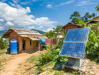 Solar Powered Water Purification System in Remote Village Providing Clean Energy and Water