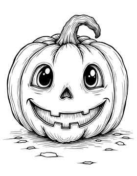 Halloween line art for the coloring page