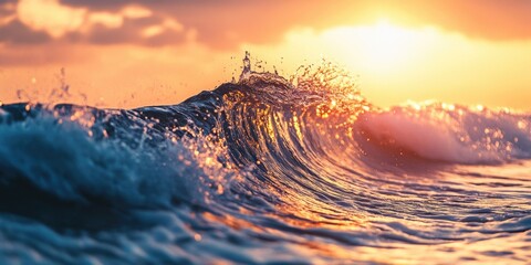 Ocean Sunset Wave