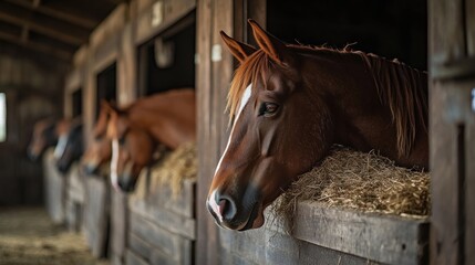 Wall Mural - Horse in Stable Stall