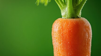 Wall Mural - Fresh Carrot with Green Background