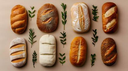 Poster - Watercolor Illustration Style Bread Assortment