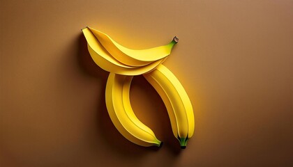 Wall Mural - Two yellow bananas made out of paper