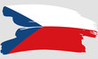 © Hanna ArtLab - Czechia flag brush paint texture. Grunge Czech Republic flag. Czech emblem brush concept