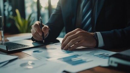 Aufkleber - Executive presenting a graph during a business negotiation meeting, financial strategy, data presentation for negotiation