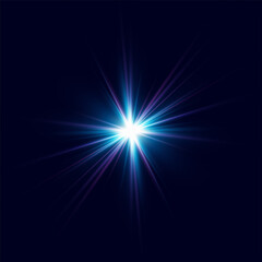 Poster - glowing blue effect with highlights. abstract blue flash of light. isolated on transparent backgroun