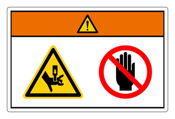 Wall Mural - Warning Hand Crush Force From Above Do Not Touch Symbol Sign, Vector Illustration, Isolate On White Background Label. EPS10