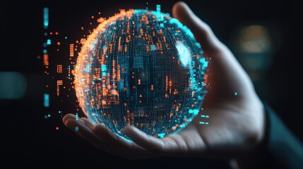 Poster - A globe covered in layers of graphs and data analytics, with hands peeling back each layer to reveal new insights, representing the uncovering of hidden market opportunities